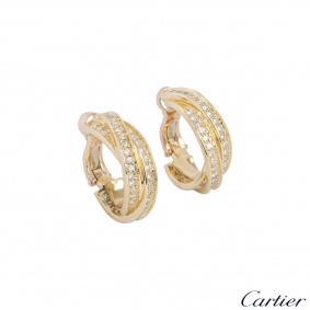 Cartier Yellow Gold Diamond Trinity De Cartier Earrings